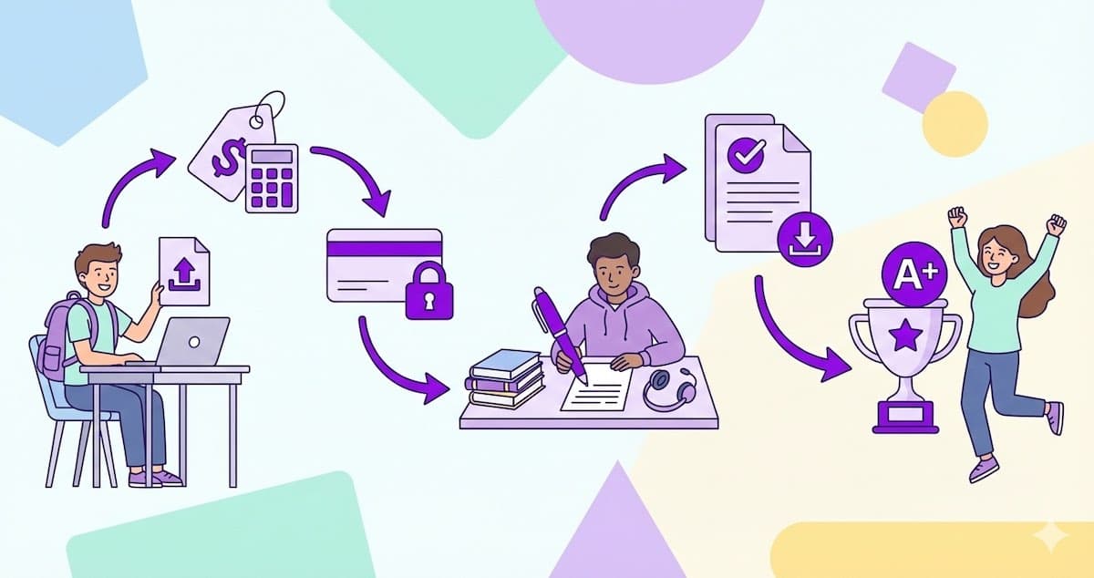 Student weighing pros and cons of paying for homework help on balance scale concept